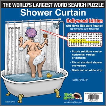 World's Largest Word Search Puzzle Shower Curtain
