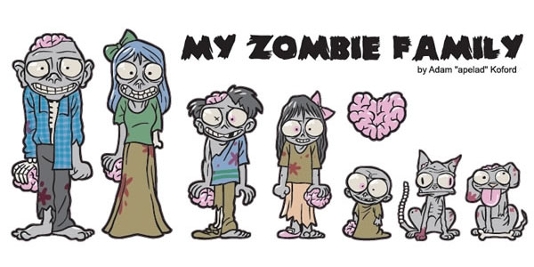 Zombie Family Car Stickers