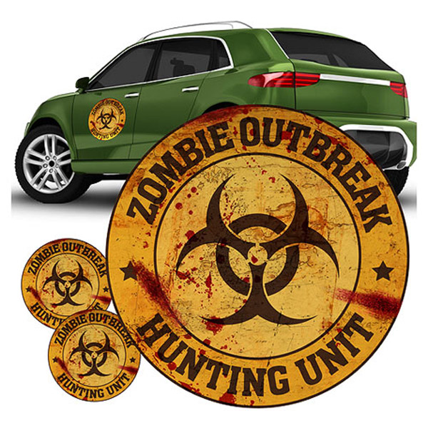 Zombie Outbreak Hunting Unit Orange FanWraps Car Decal