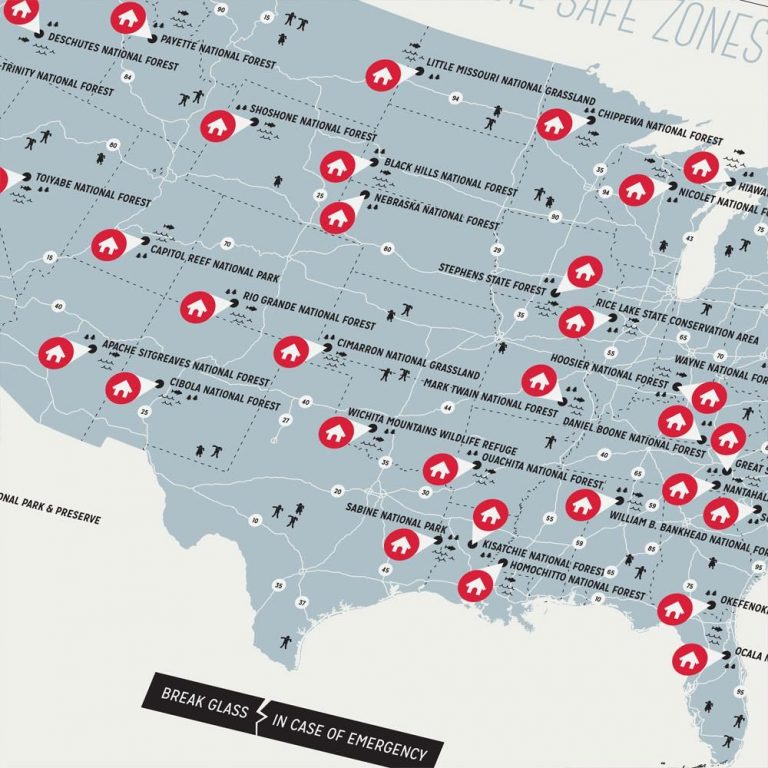 USA Zombie Safe Zones Map - GeekAlerts