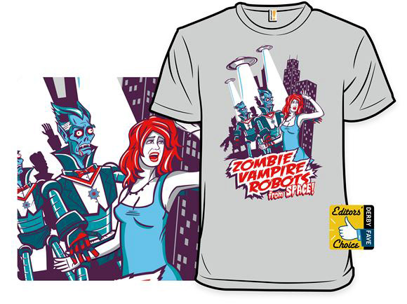 Zombie Vampire Robots from Space T-Shirt