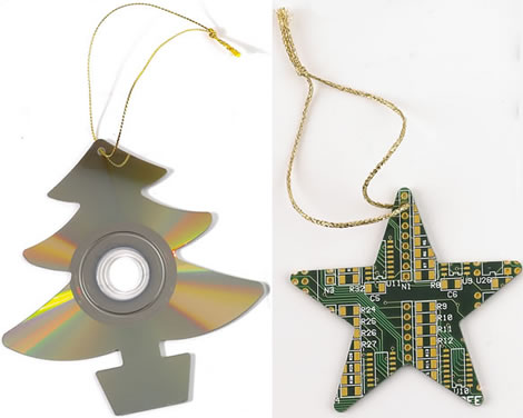 CD and Circuit Board Christmas Tree Decoration