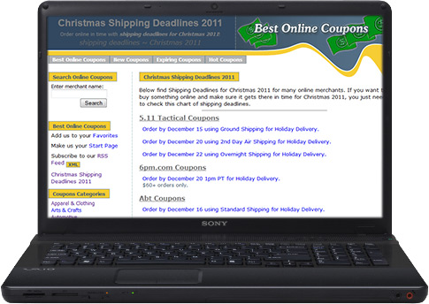 Christmas Shipping Deadlines 2011