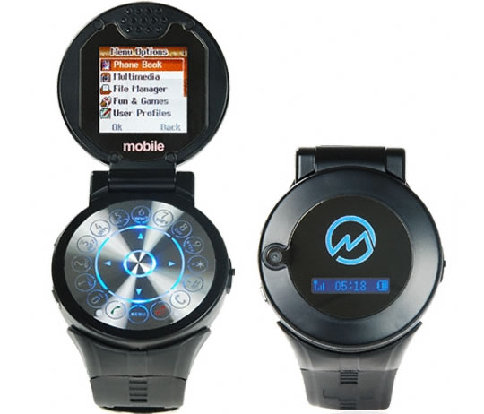 1GB Clamshell Cell Phone Watch with Bluetooth