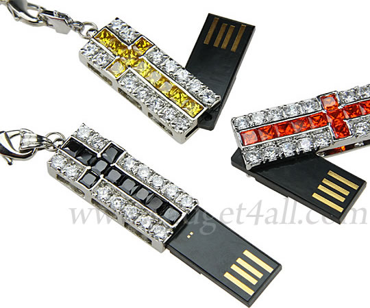 Crystal Cross Necklace USB Flash Drive