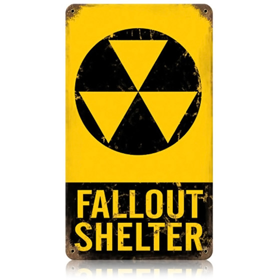 Metal Fallout Shelter Sign