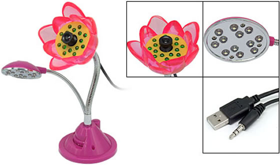 Flower Webcam with 12 LEDs