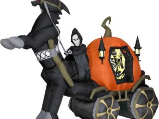 6 Foot Halloween Inflatable Reaper Carriage with Horse