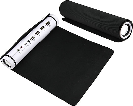 Roll-up Mousepad with Speaker and USB Hub