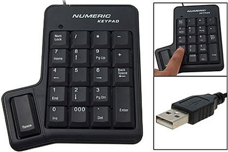 USB Keypad with Spacebar