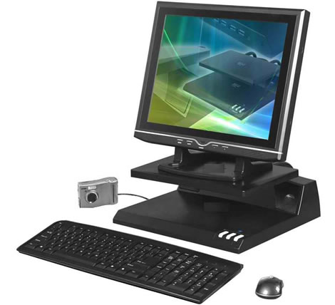 Laptop Stand with 4-Port USB Buh and Speakers