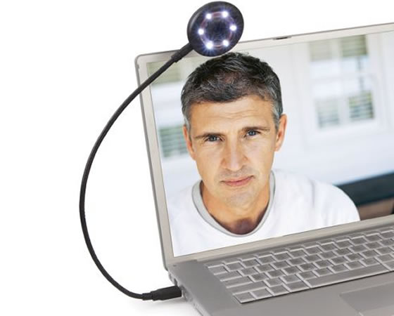 Webcam with LED Lights and Microphone