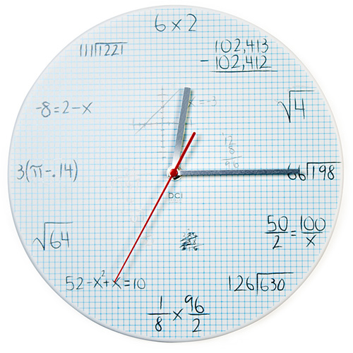 Pop Quiz Math Equations Wall Clock