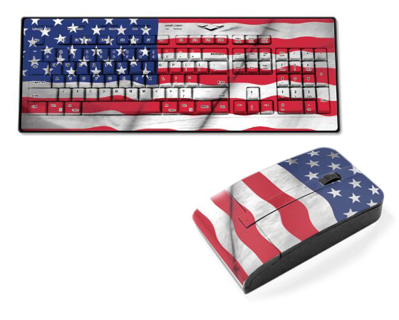 Old Glory USA Flag Wireless Keyboard and Mouse