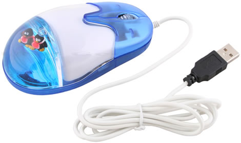 USB Optical Liquid Mouse - Twin Penguin