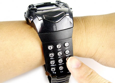 Mobile Phone Watch with Backlit Keypad Strap