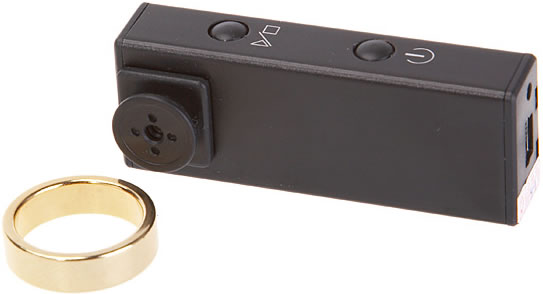Ring-Controlled Button Spy Camera