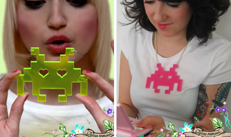 Space Invaders Necklace
