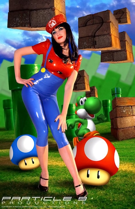 Sexy Super Mario Latex Costume