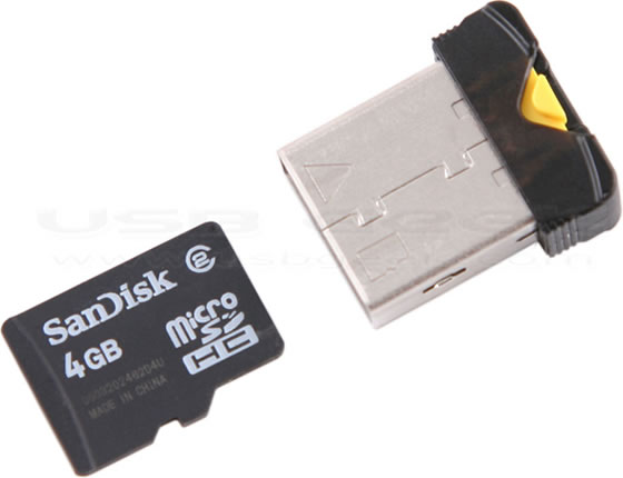 USB NanoSac microSDHC Card Reader