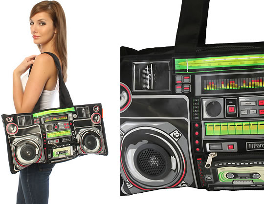 Ghetto Blaster Tote with Built-In Speakers