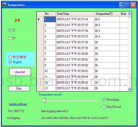 USB Thermometer Software
