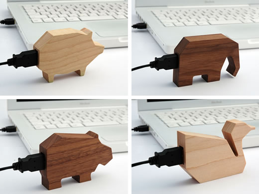 Wooden Animal USB Drives